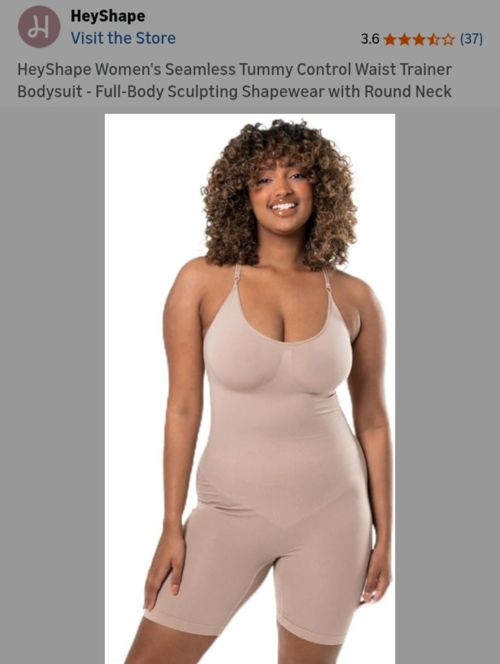 2 HeyShape Seamless Nude and Black Tummy Control Bodysuits